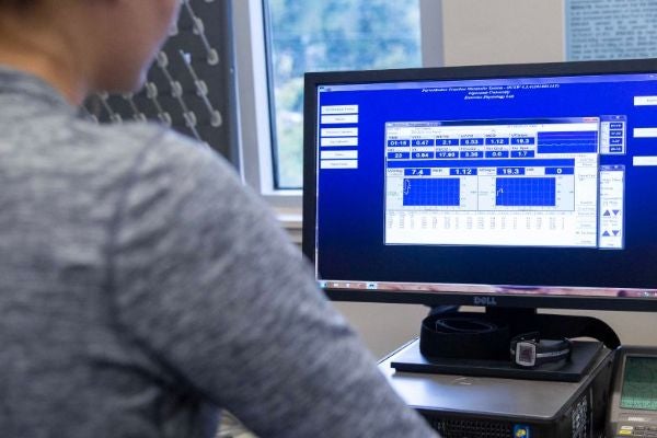 student on computer