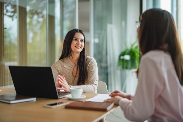 group talking in an office