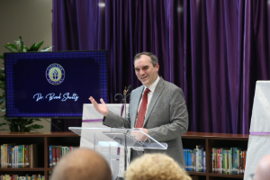 Dr. Brad Schultz at the lower school dedication