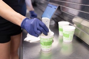 The equipment involved in hydration testing of athletes.