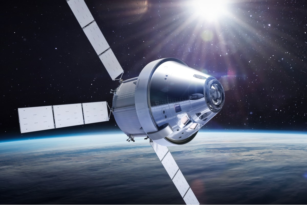 Rendering of the Orion capsule that traveled to the moon in 2022