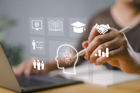 An illustration of AI usage of a laptop computer