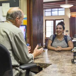 A student gets service