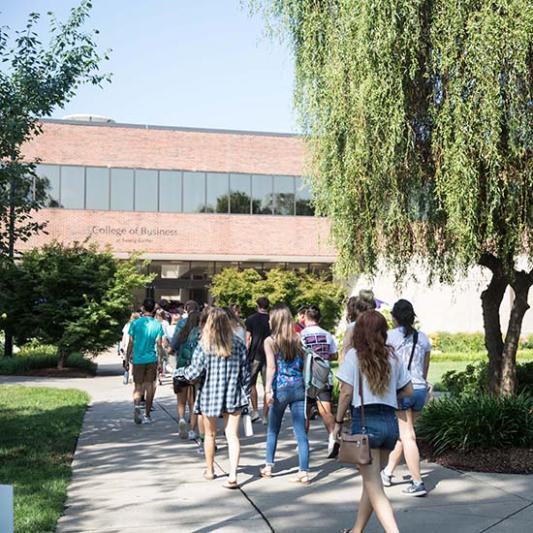 Students walking to class