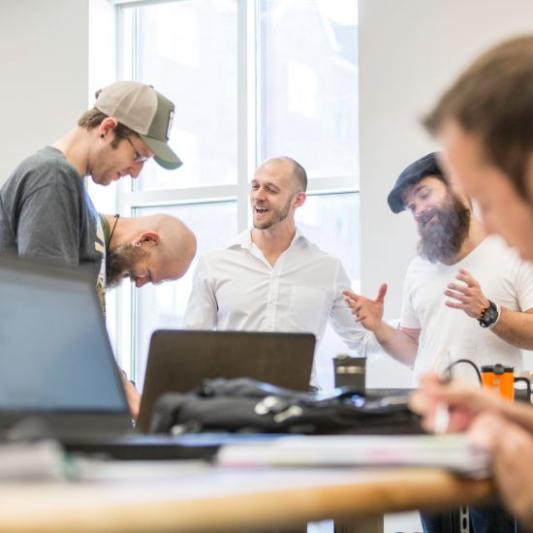 Group of guys talking