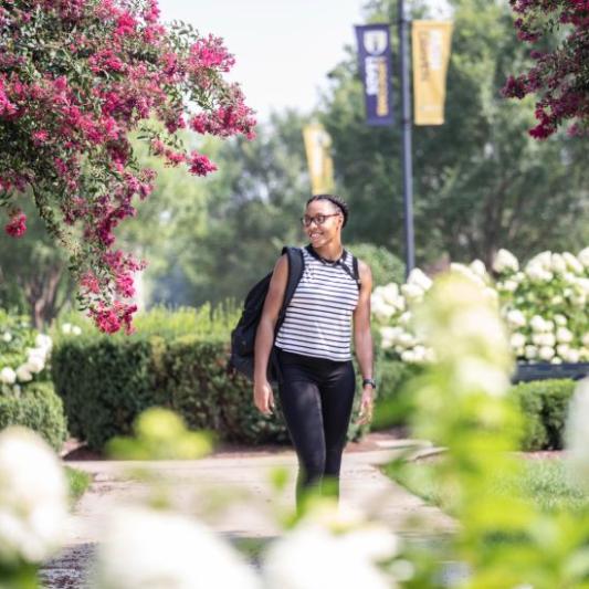 High school junior on campus