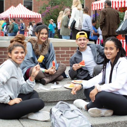 students on campus