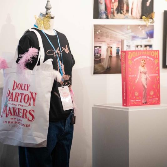 Items from the Dolly Parton exhibit on display