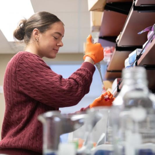 Student in the chemistry lab