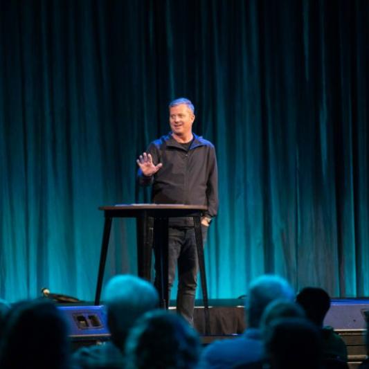 Darren Whitehead speaks in The Gathering