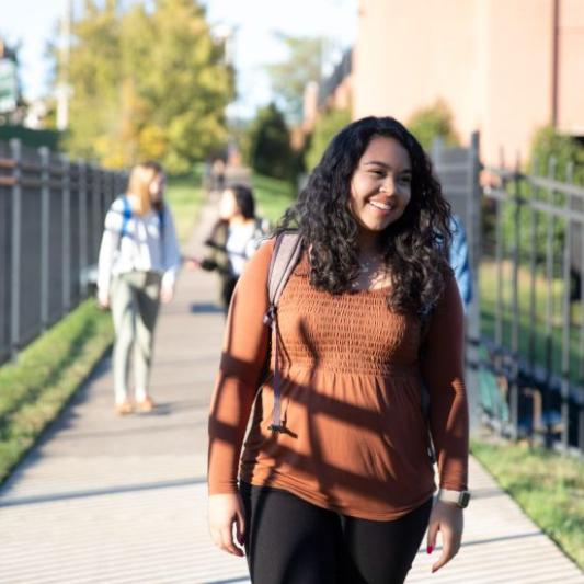 student on campus