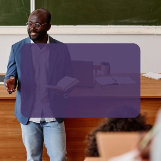 teacher talking in class