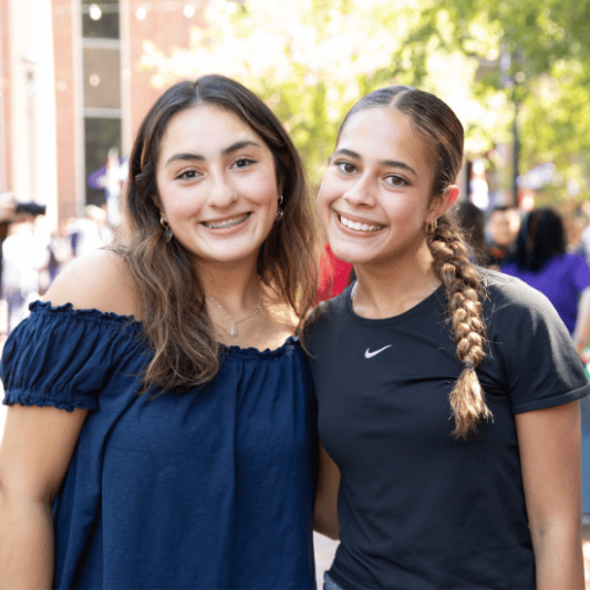 Students in Bison Square for the Fall Fiesta