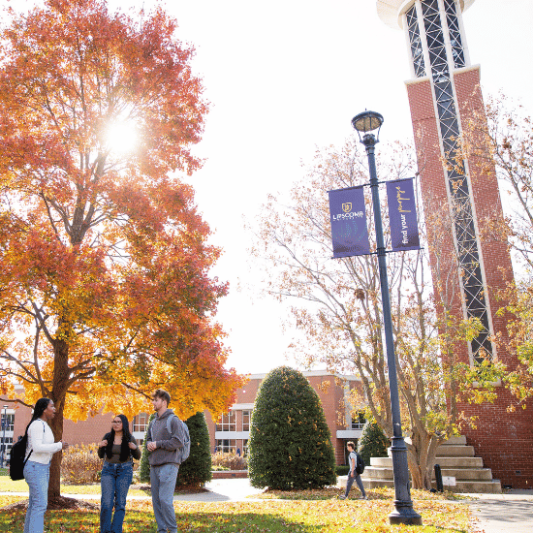 Lipscomb belltower in the fall with the leaves changing