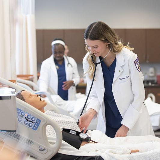Nursing students in SIM lab