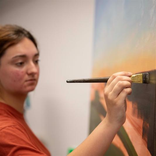 a student painting
