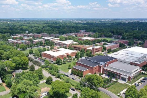 Aerial view of the Lipscomb campus
