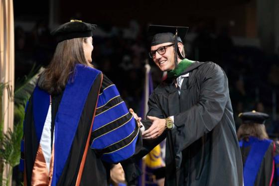 Tucker Hamar celebrated the completion of this Master of Physician Assistant Studies at commencement Dec. 13. 