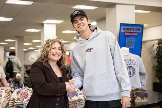 Lydia Knobloch and Trey Merrill at the pop-up sale in March
