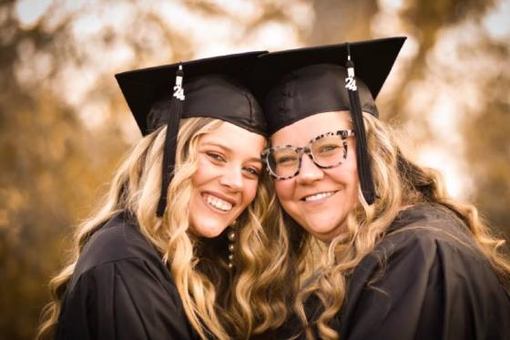 Caleigh, left, and Christina graduated from Lipscomb with undergraduate degrees in 2024 and master's this spring. 