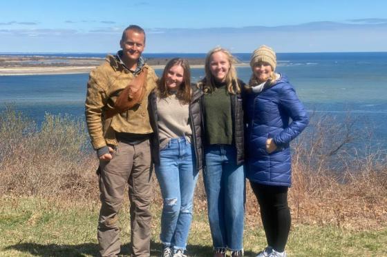 Armstrong family standing outside from left to right: Nelson, Anna Kate, Lily and Shelley.